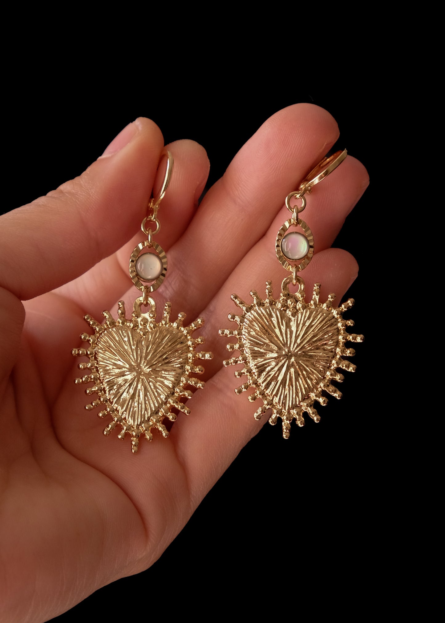 Radiant heart earrings
