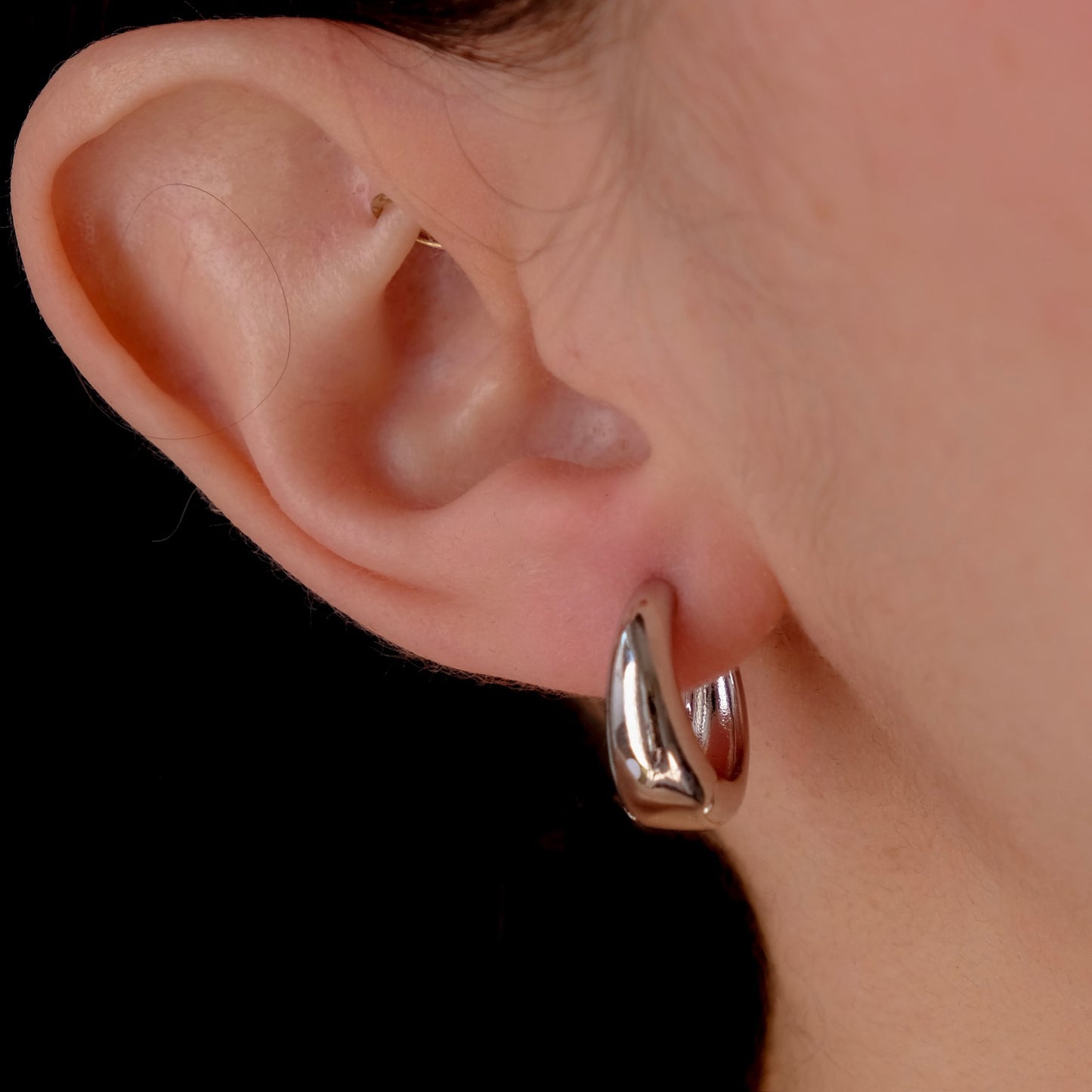 Mia midi silver hoops