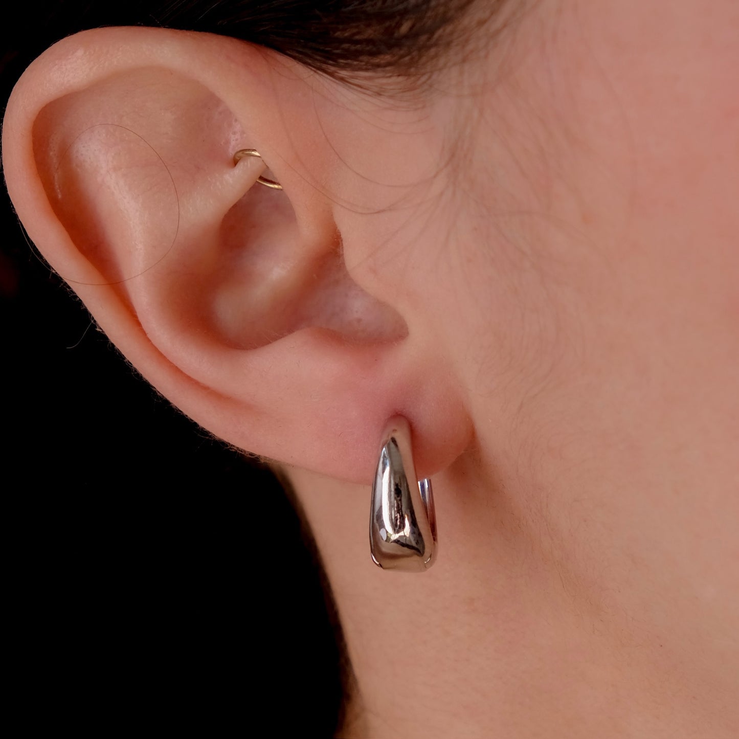 Mia midi silver hoops