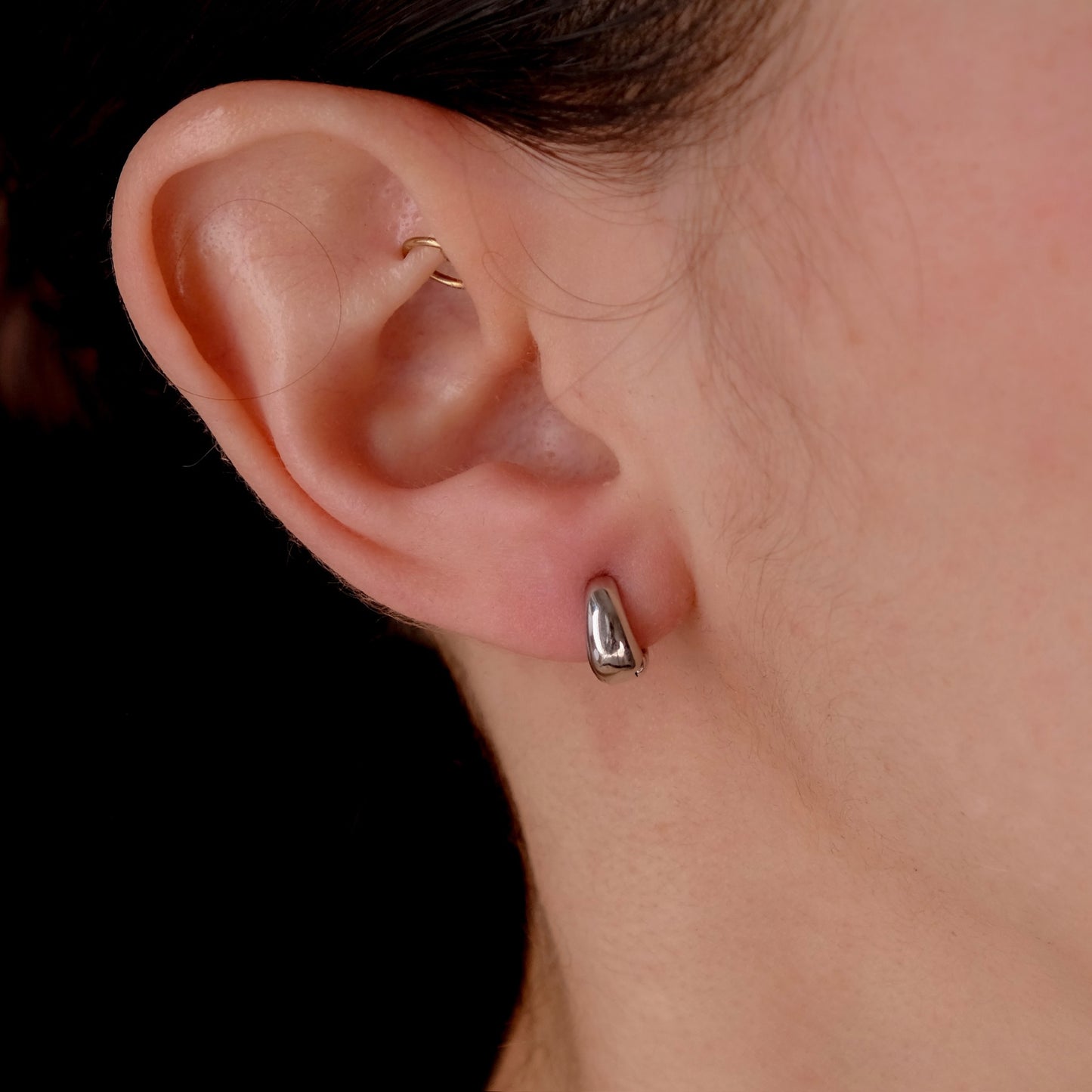 Mia mini silver hoops