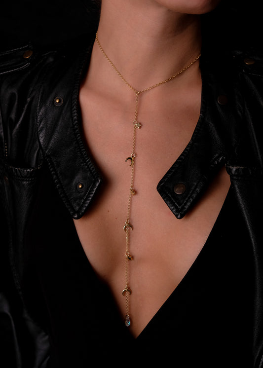 Moons and stars necklace