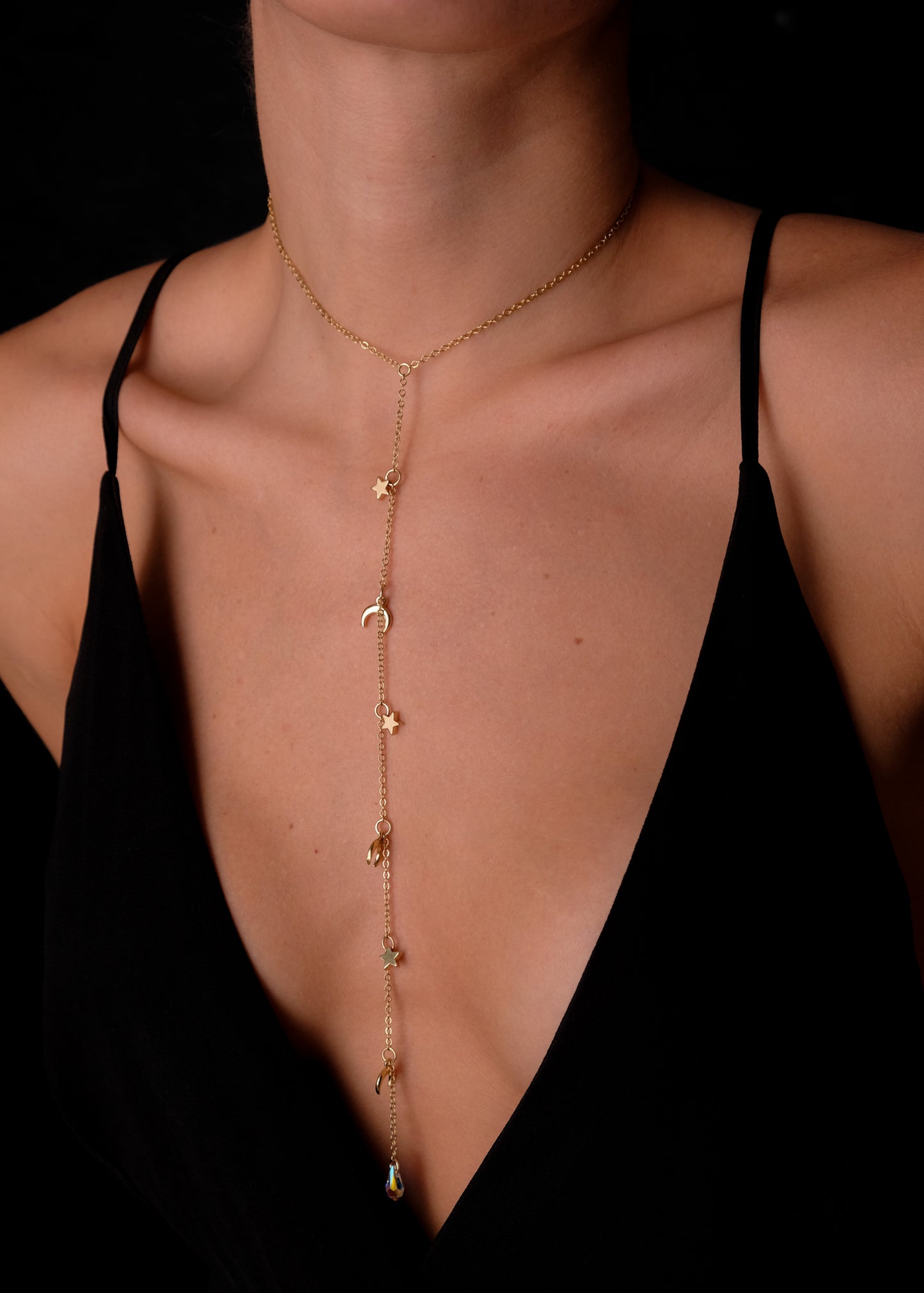 Moons and stars necklace