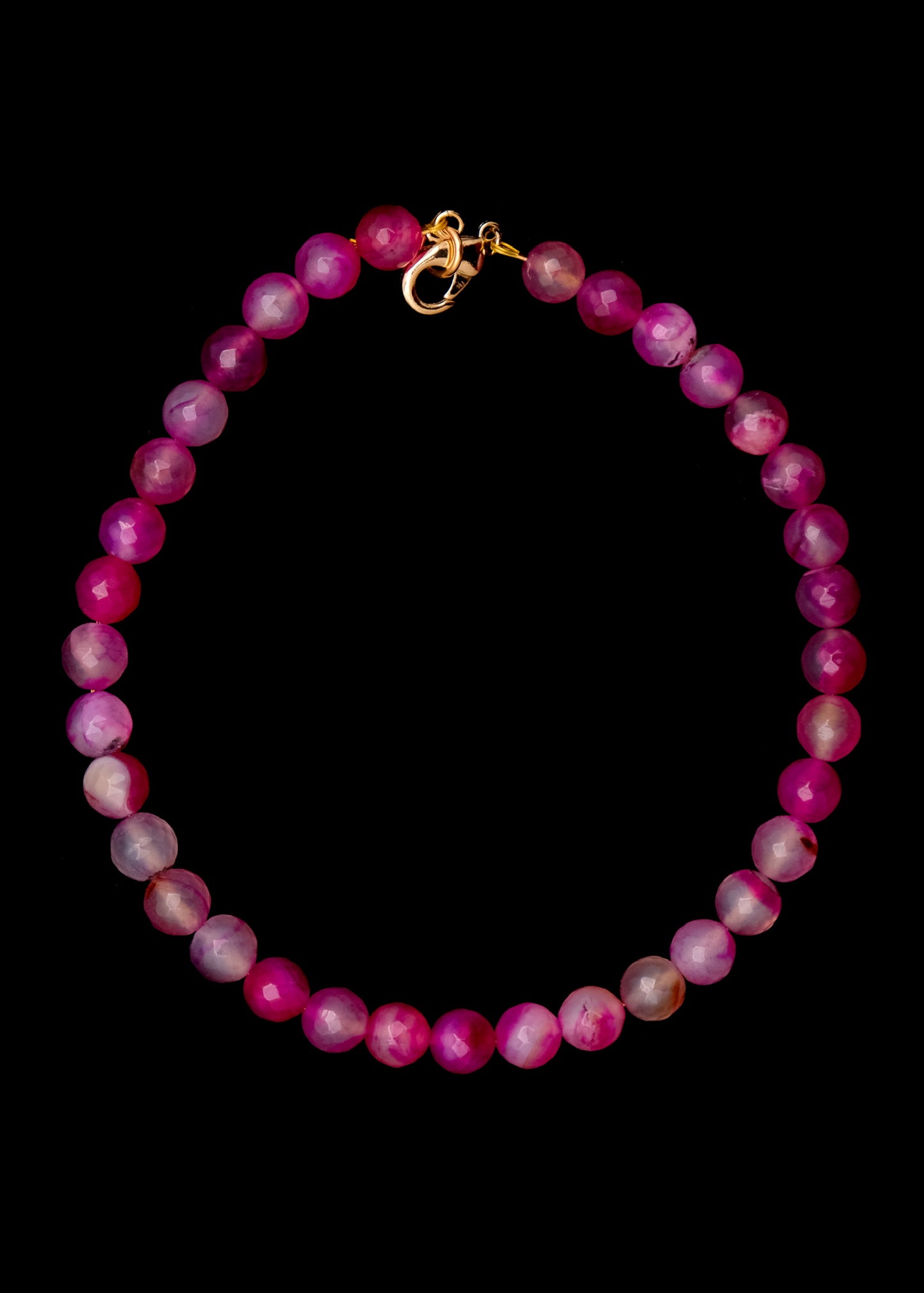 Pink agate stone choker