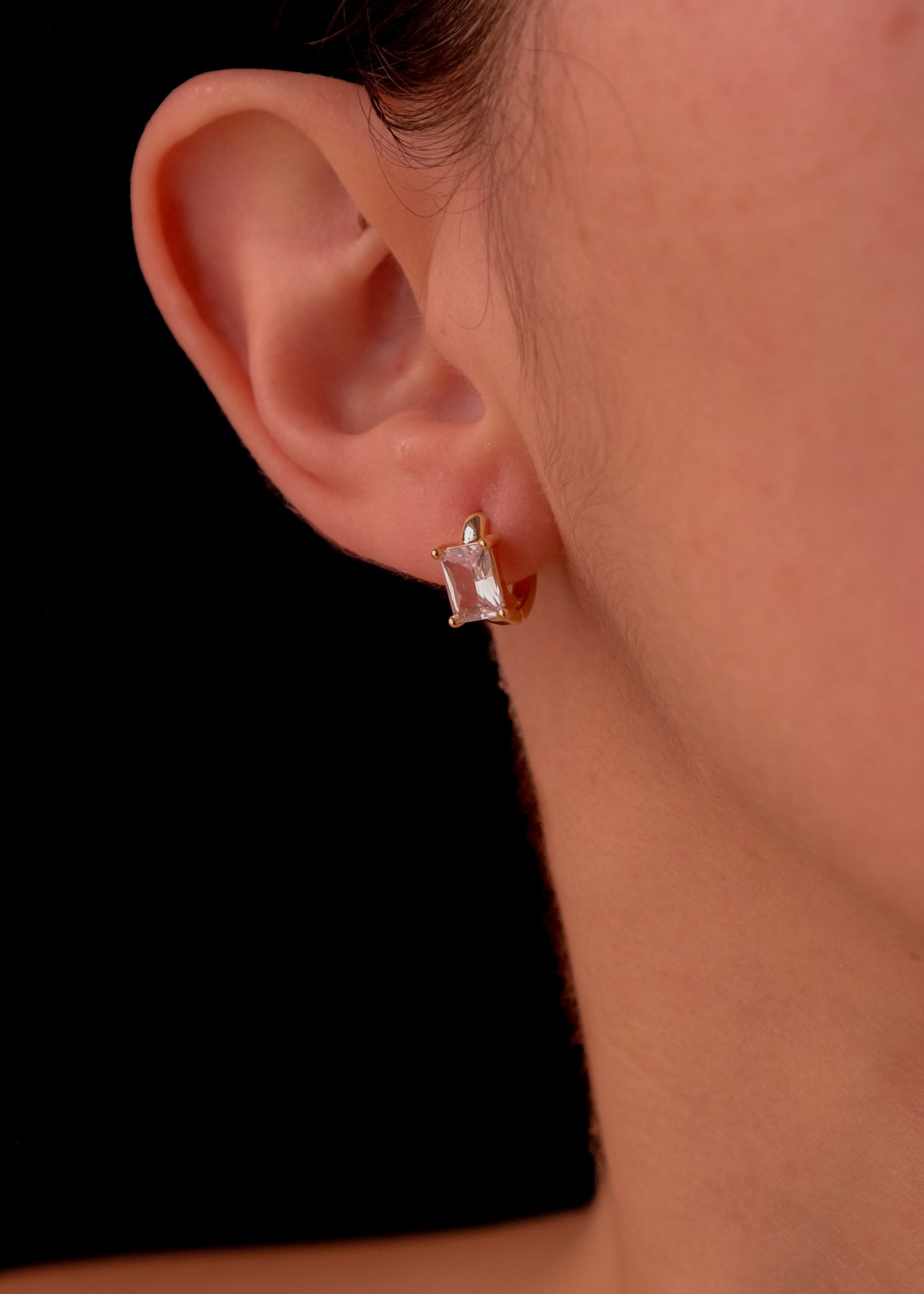 White Crystal hoops