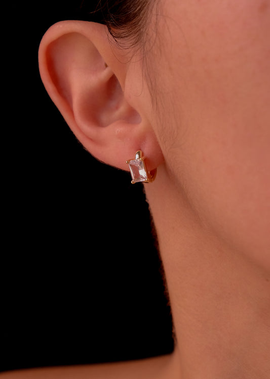 White Crystal hoops