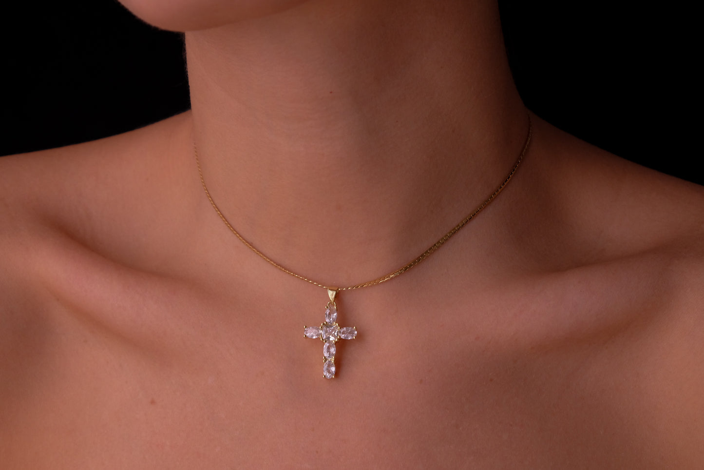 White cross choker