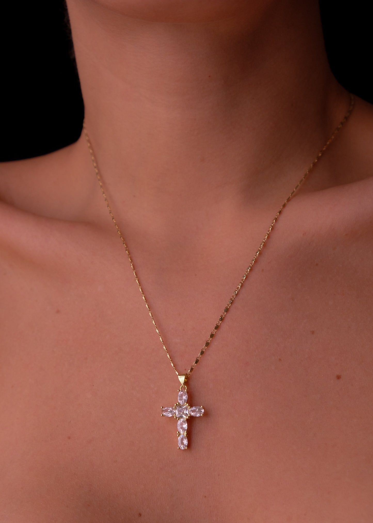 White cross necklace