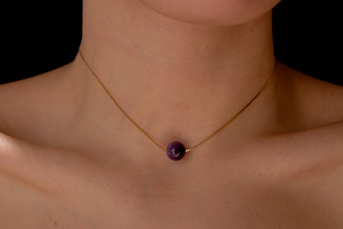 amethyst sphere choker