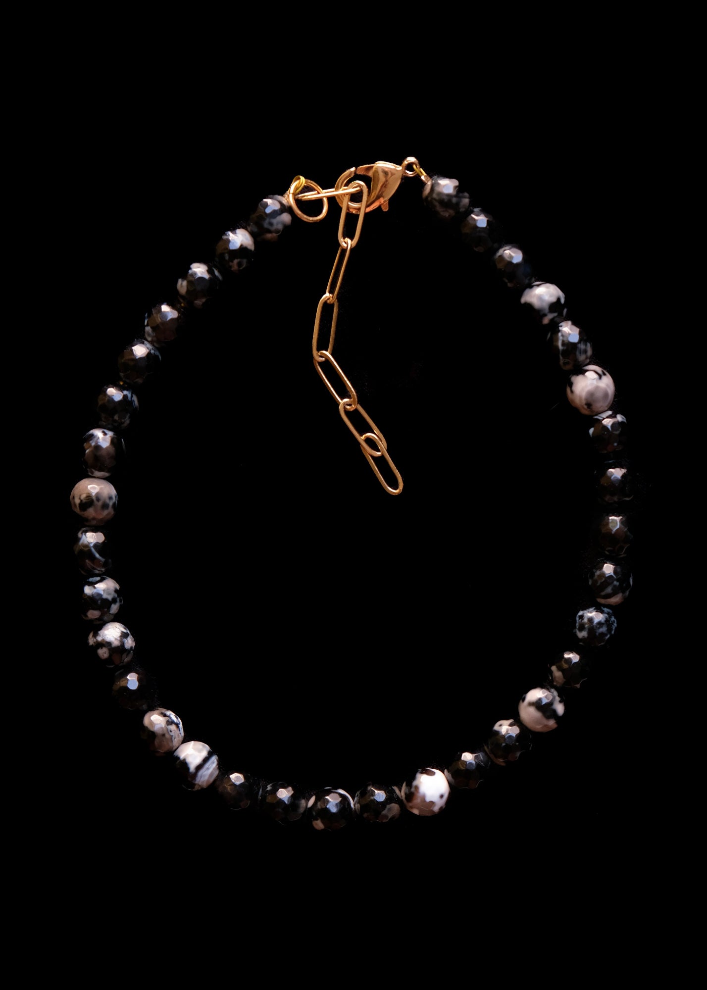 b&w agate stone choker