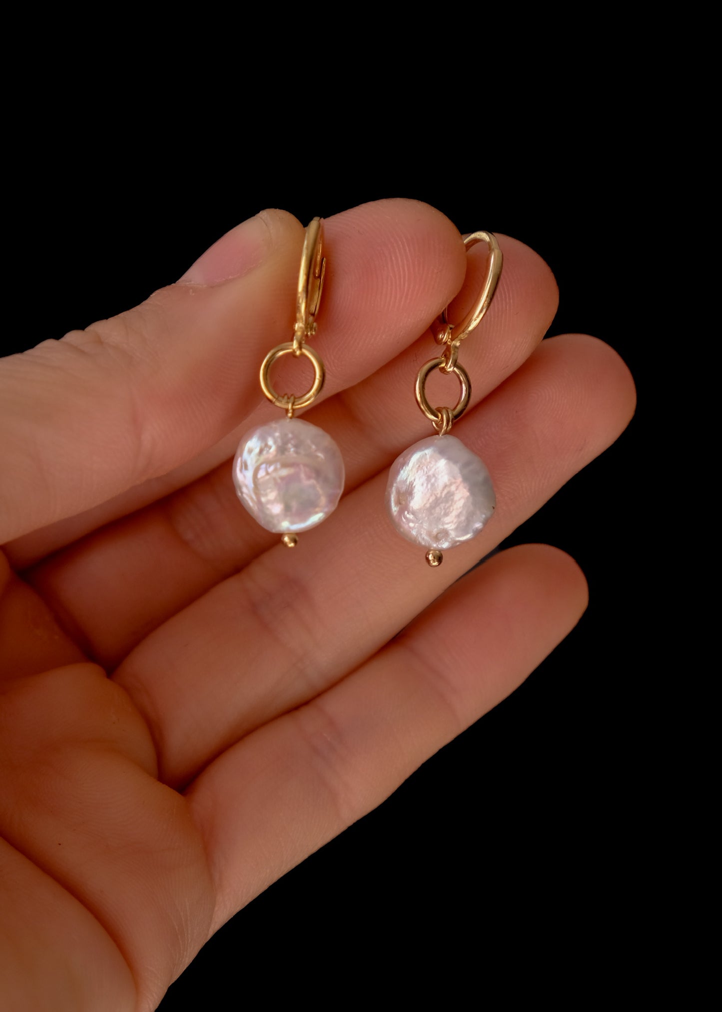Button Pearl Earrings