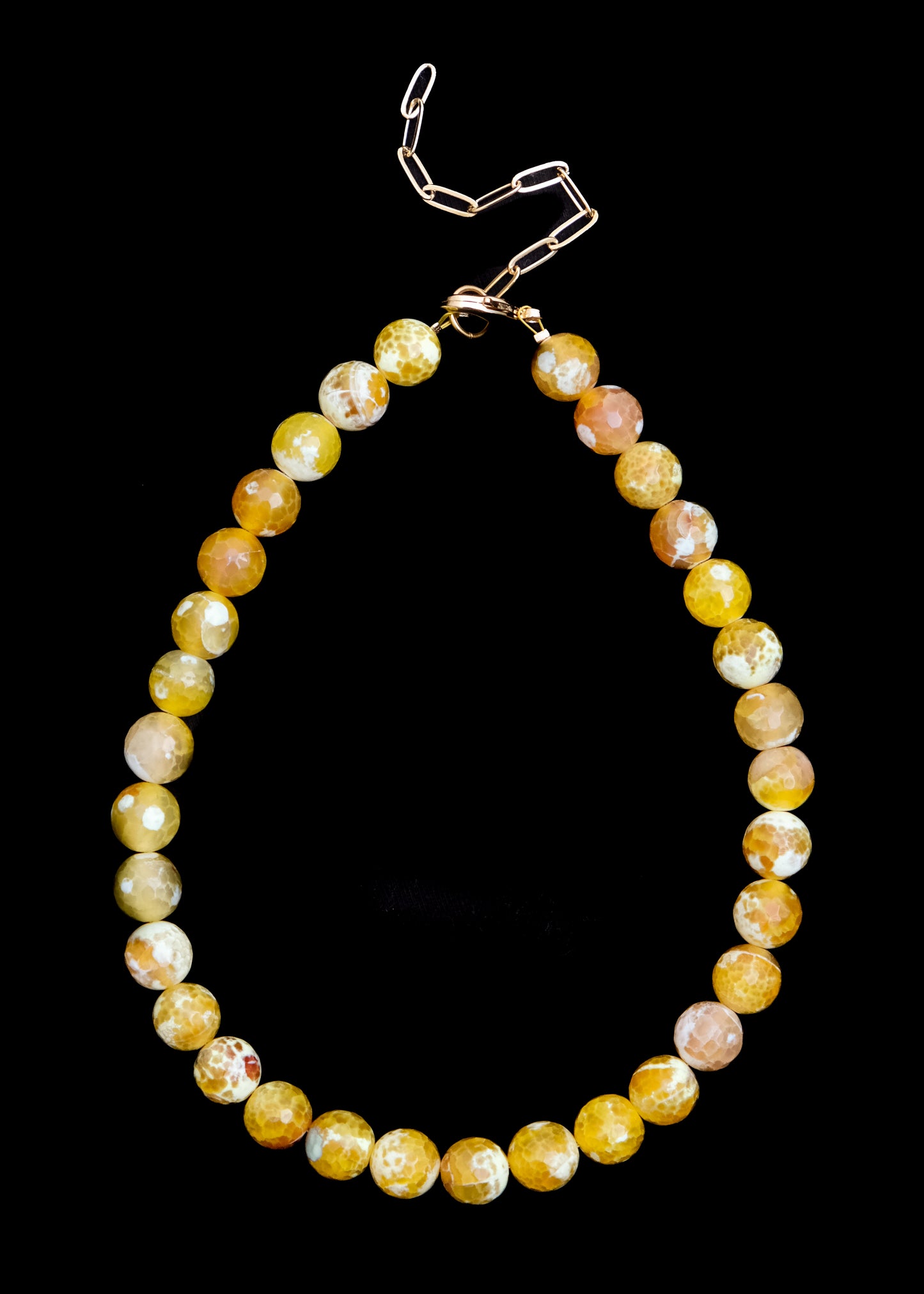 Yellow agate stone choker