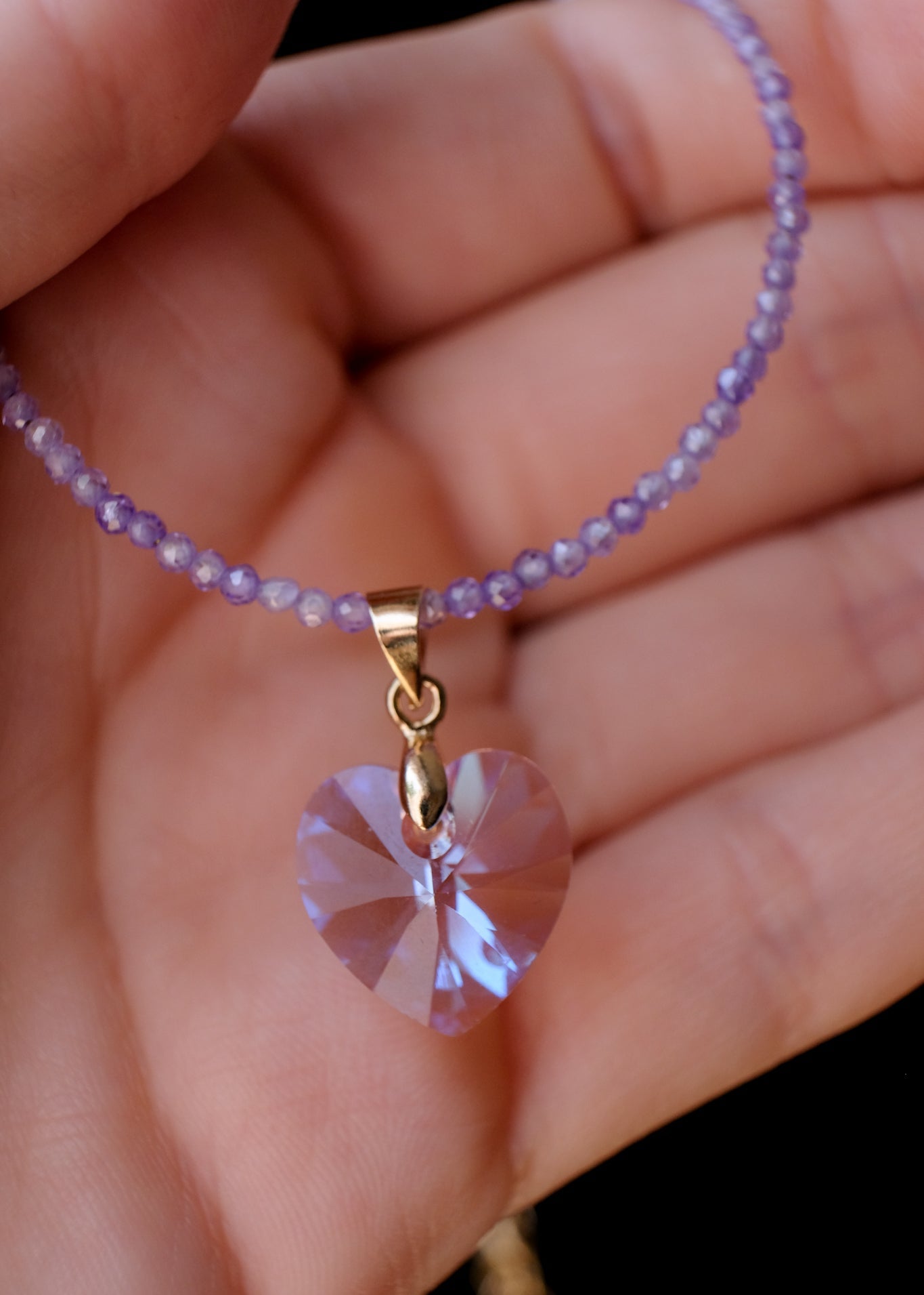 Lavender Crystal Heart