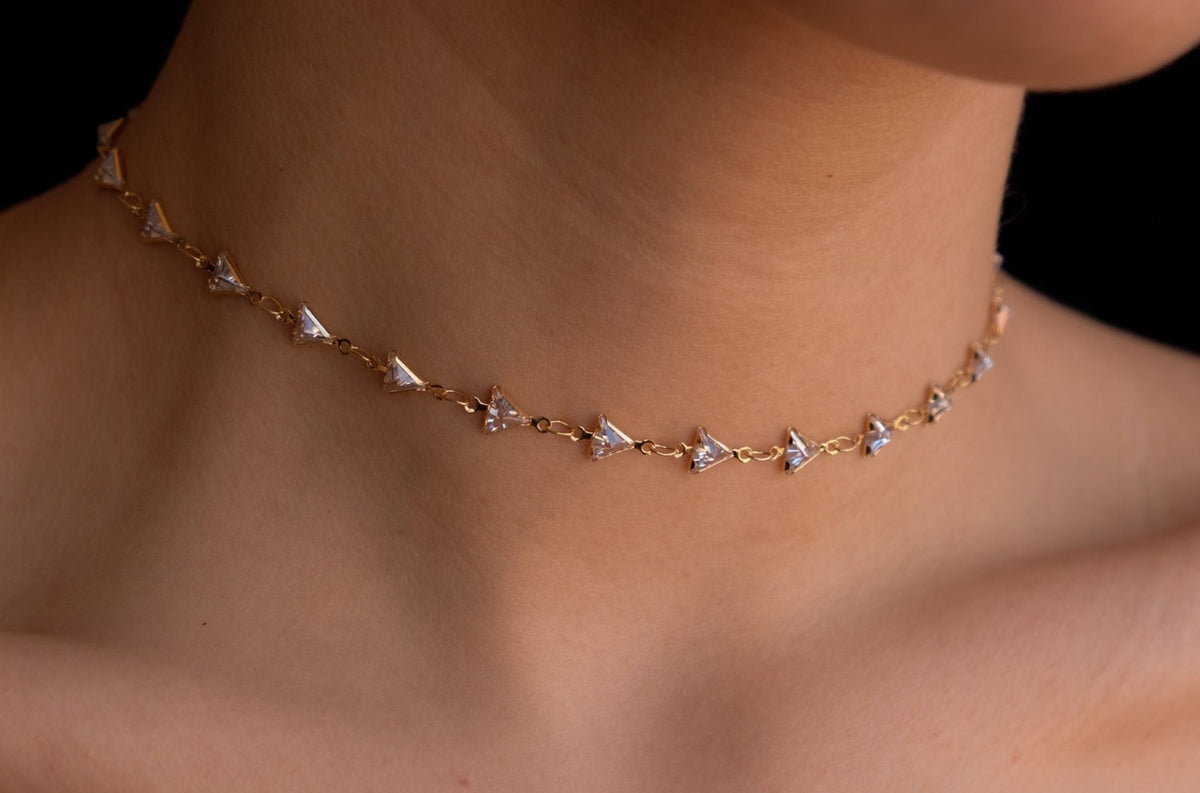 Crystal triangles choker