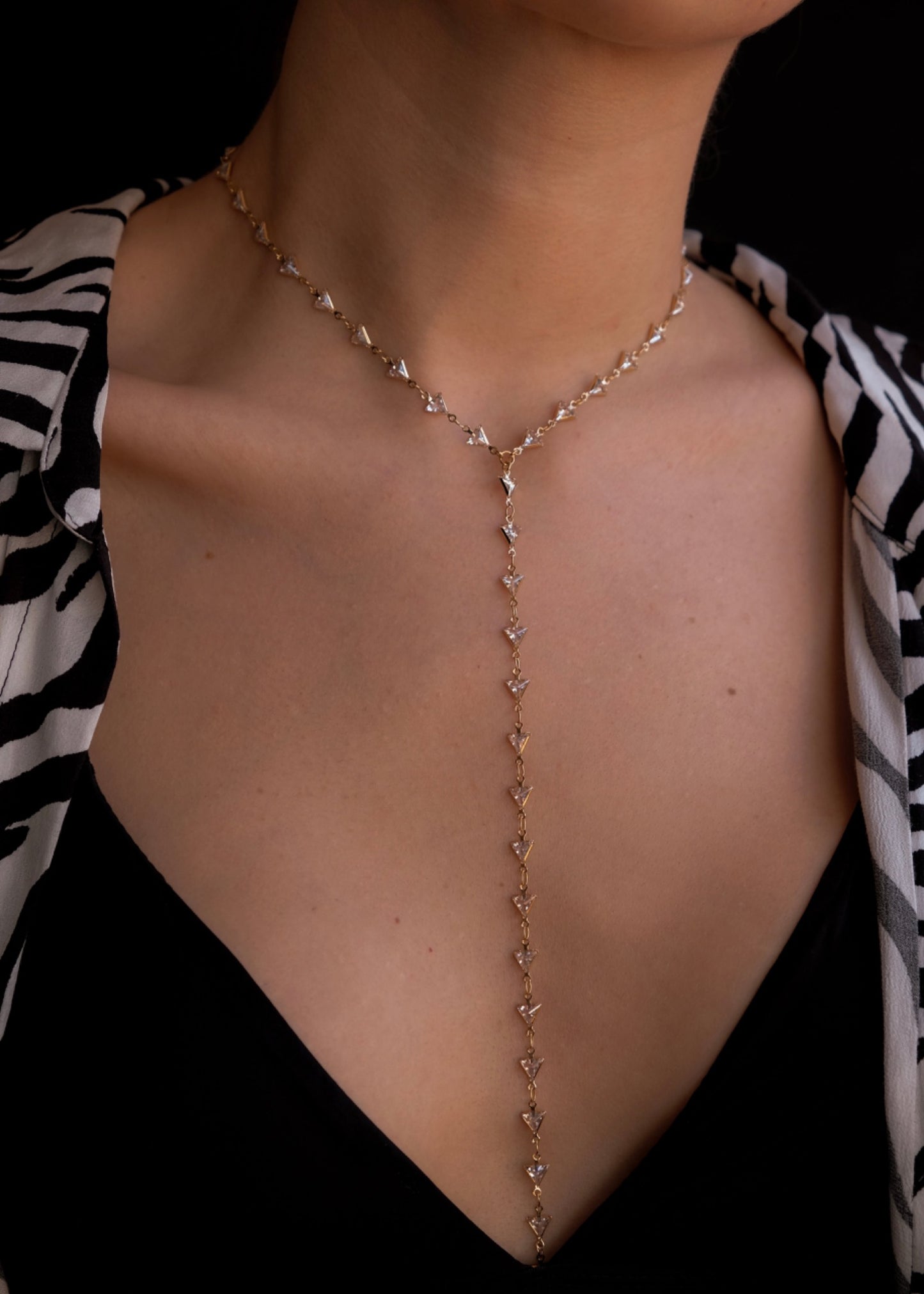 Crystal triangles necklace